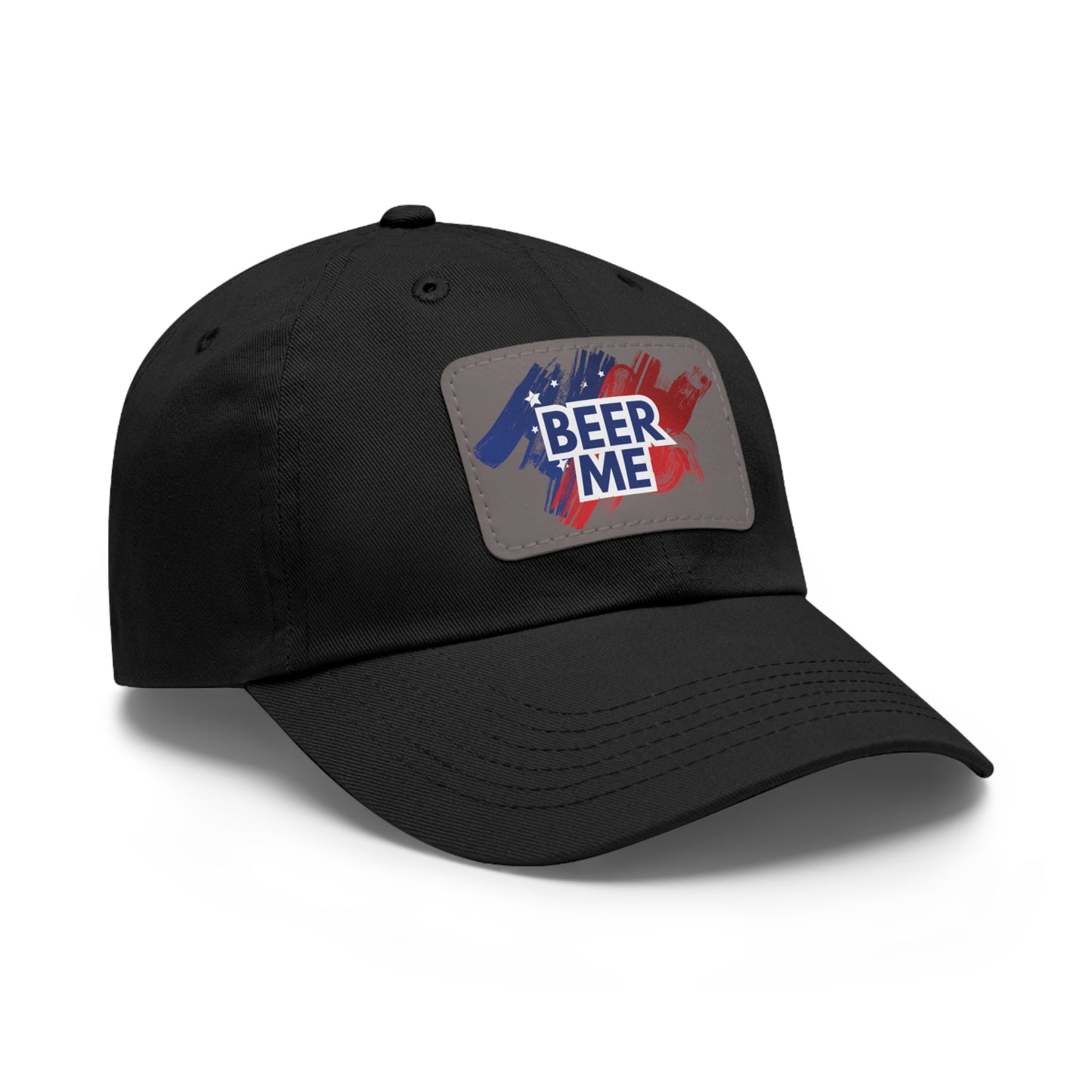 AMERICAN FLAG BEER ME - Dad Hat with Leather Patch