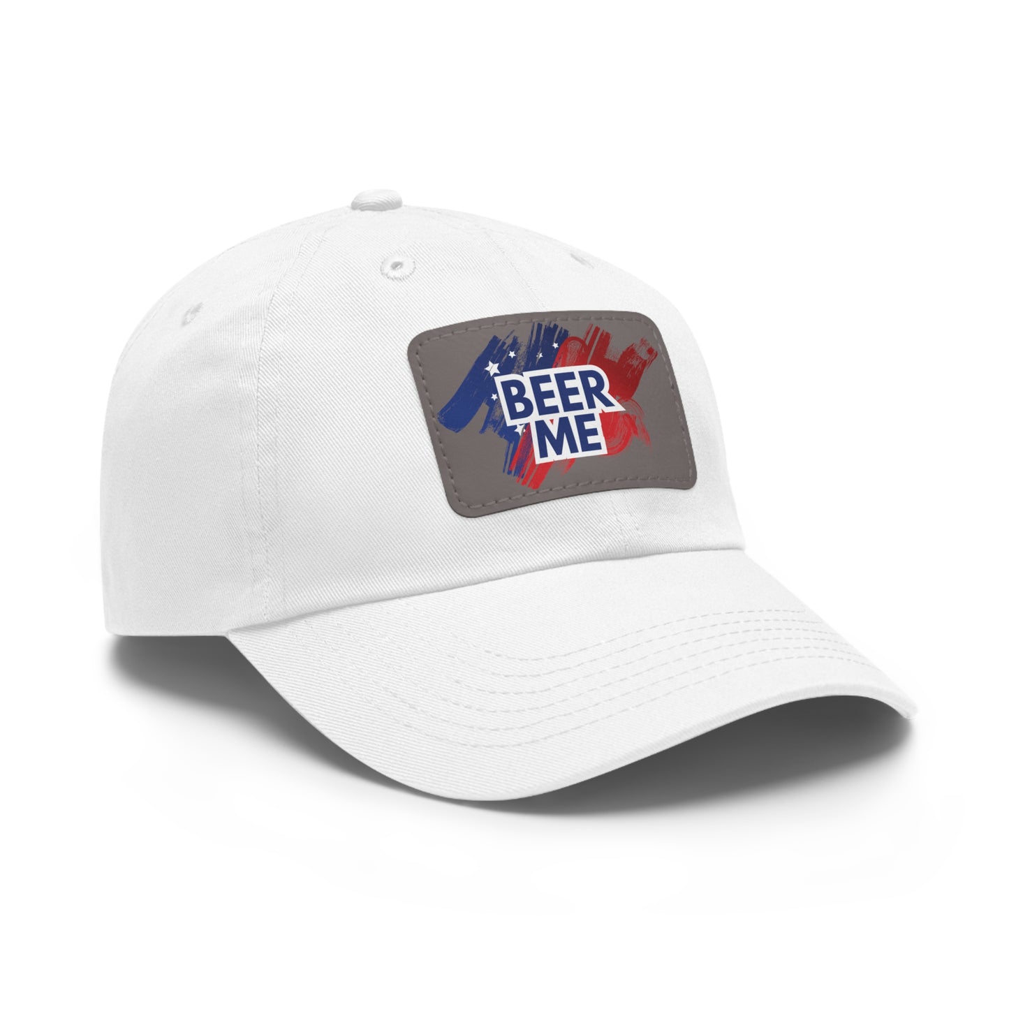 AMERICAN FLAG BEER ME - Dad Hat with Leather Patch