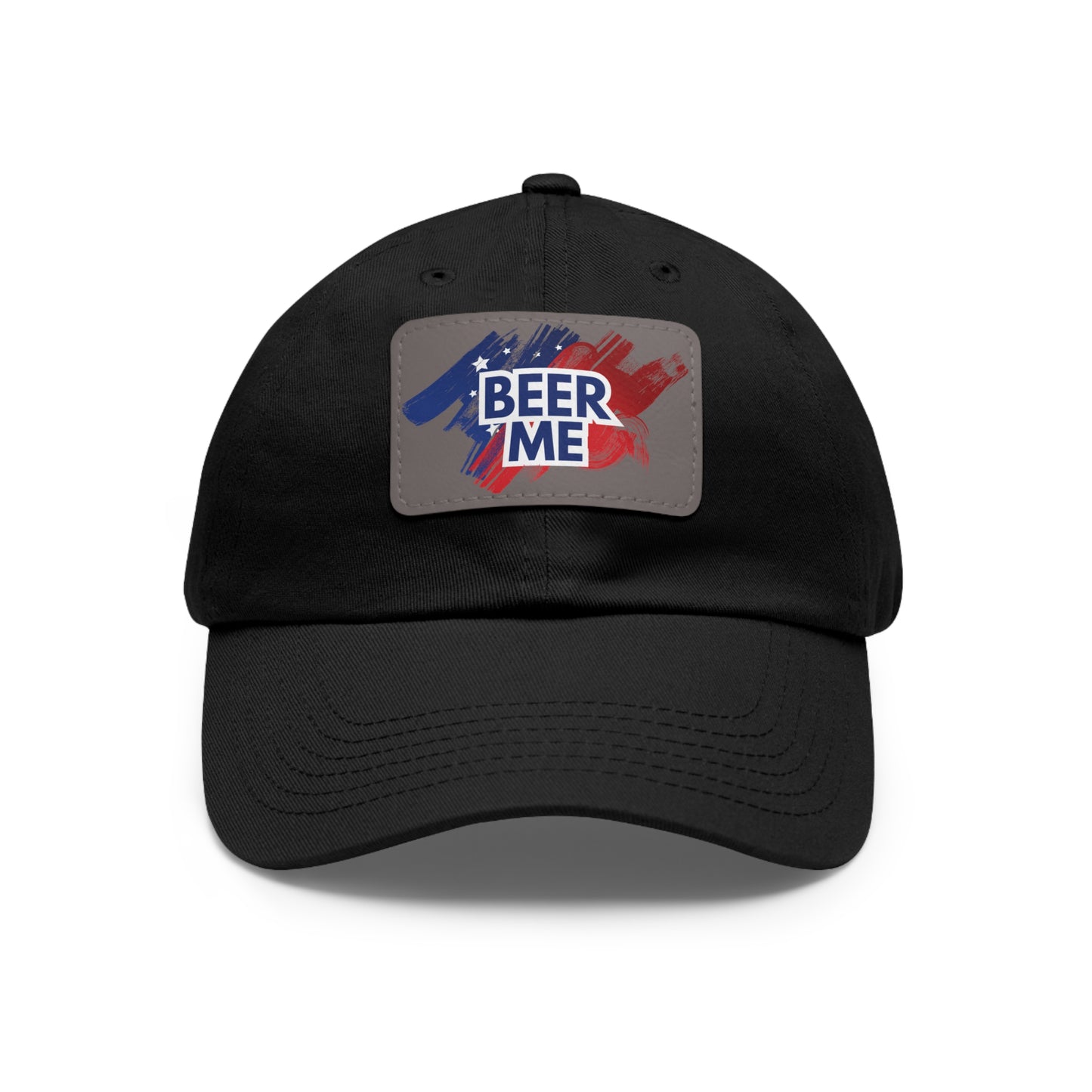 AMERICAN FLAG BEER ME - Dad Hat with Leather Patch