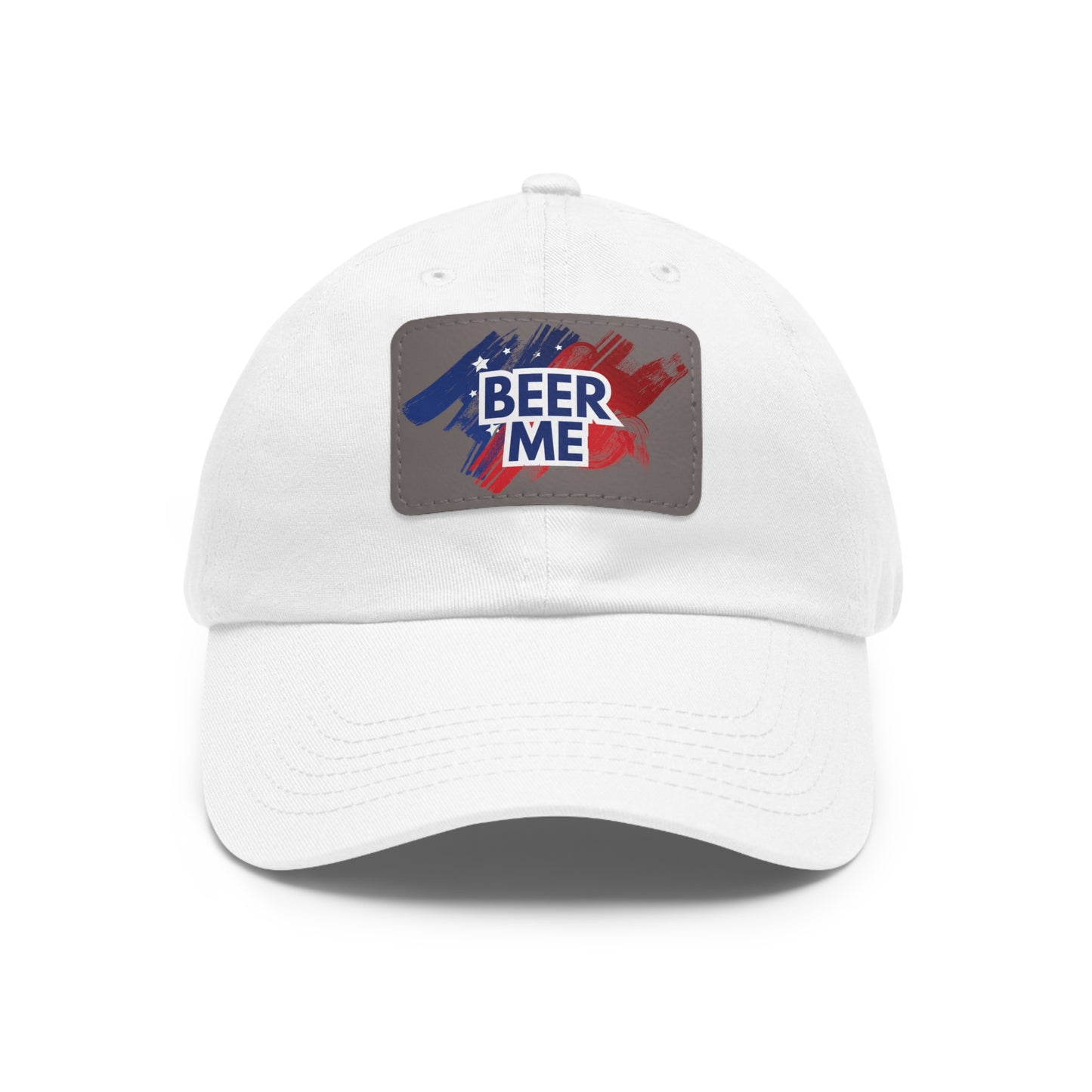 AMERICAN FLAG BEER ME - Dad Hat with Leather Patch