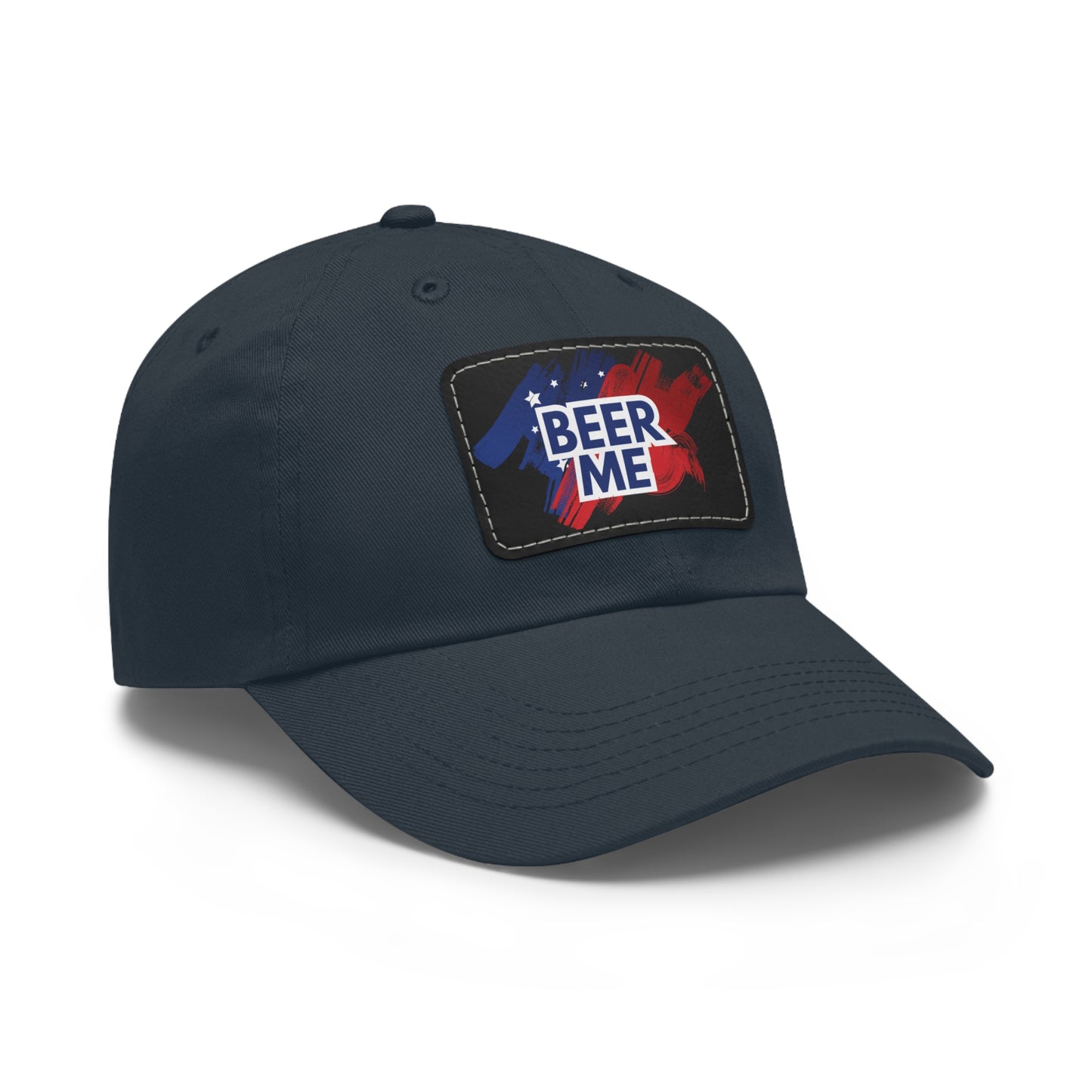 AMERICAN FLAG BEER ME - Dad Hat with Leather Patch