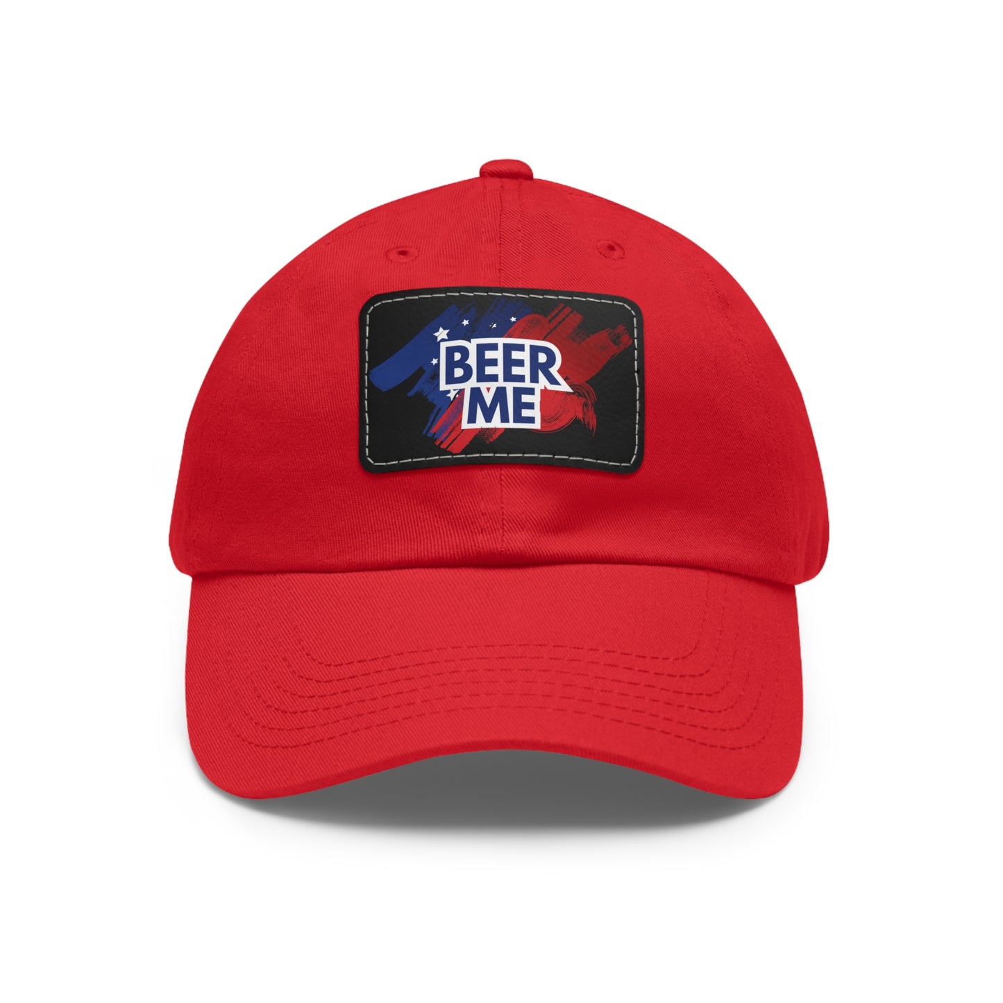 AMERICAN FLAG BEER ME - Dad Hat with Leather Patch