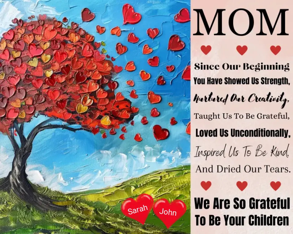 Mom Gratitude Canvas 16"x20" - Personalize 2-4 names