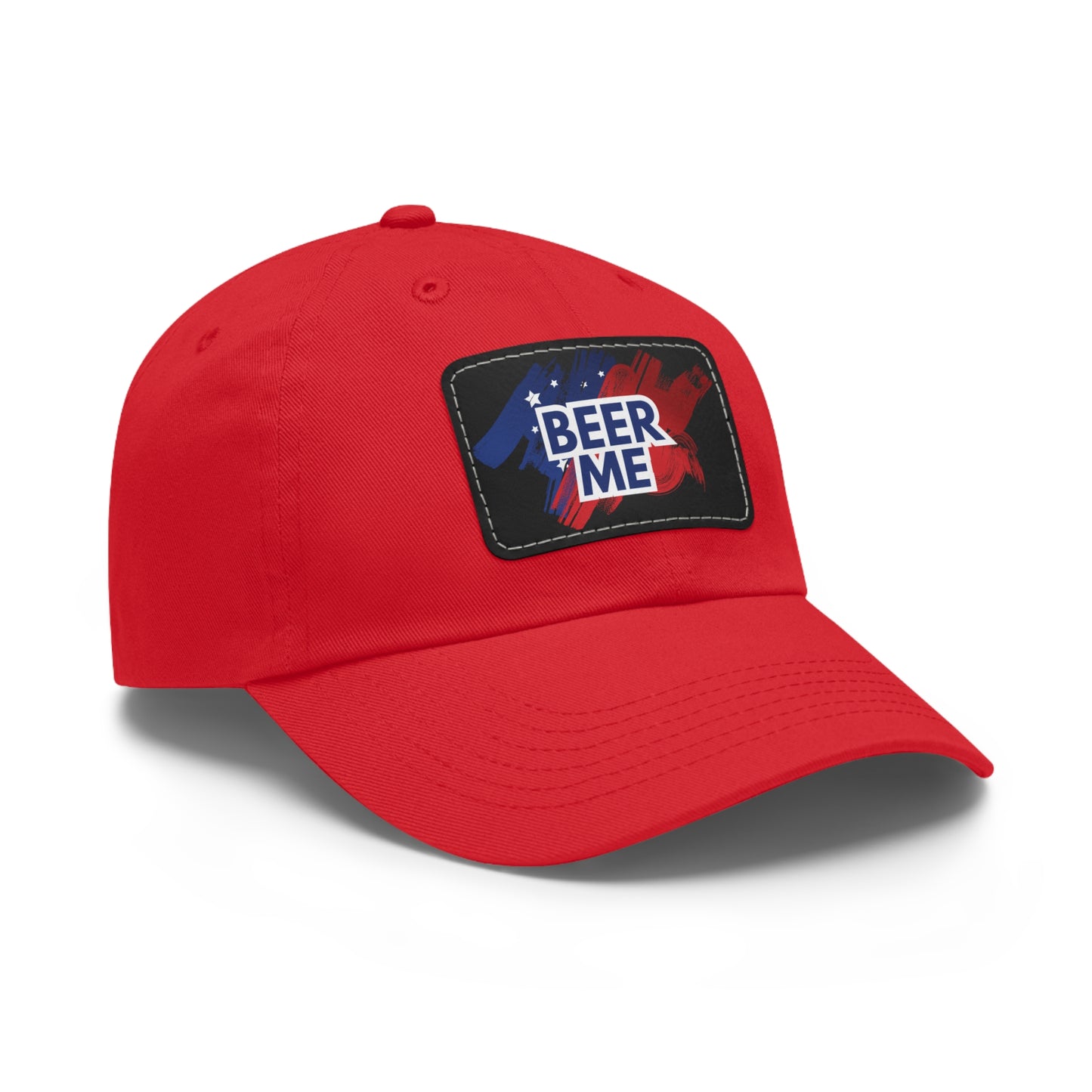 AMERICAN FLAG BEER ME - Dad Hat with Leather Patch