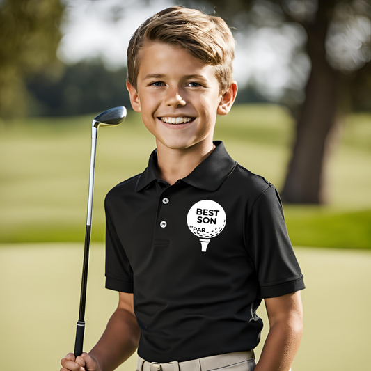 "Best Son By Par" - Gildan Kid's 50/50 Jersey Polo