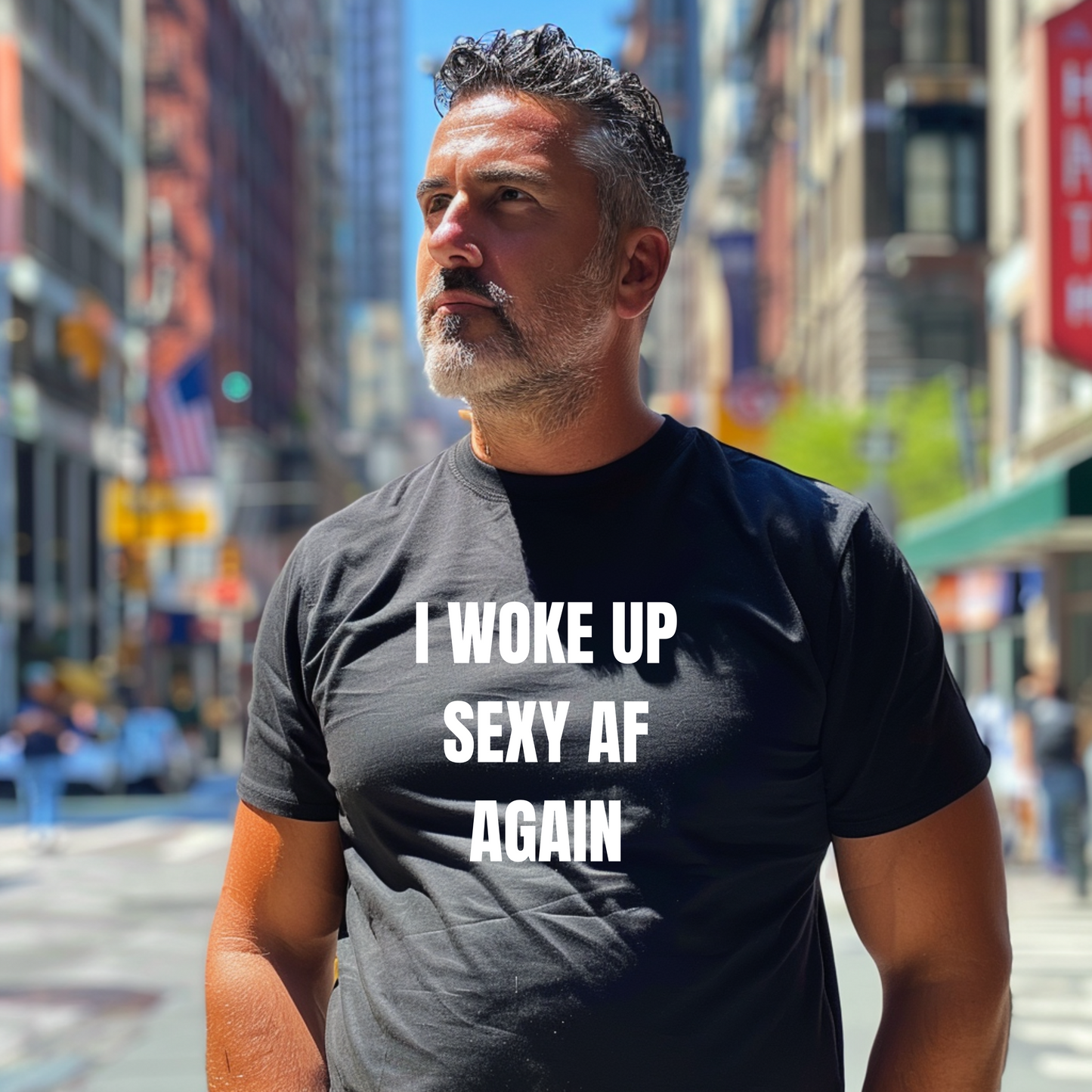 "I Woke Up Sexy AF Again" - Heavyweight Unisex Crewneck T-shirt