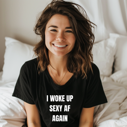 "I Woke Up Sexy AF Again" - Heavyweight Unisex Crewneck T-shirt