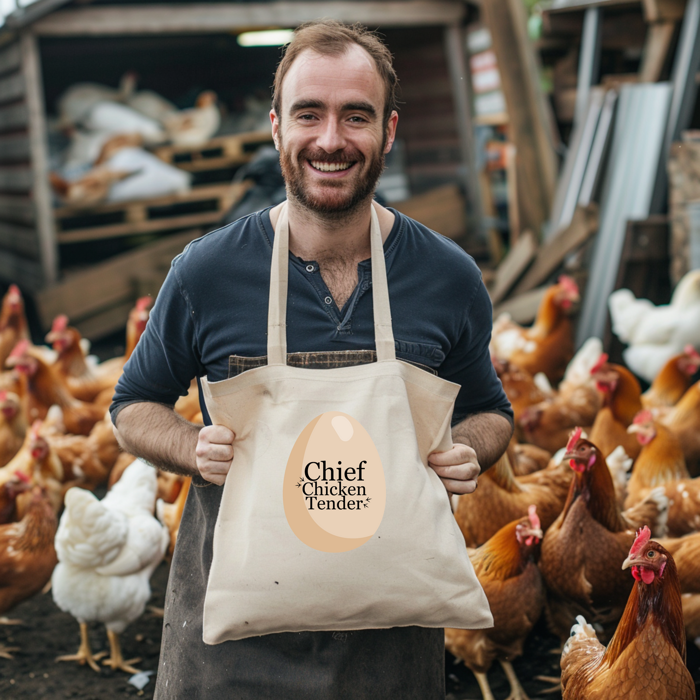 "Chief Chicken Tender" - Egg Collecting Tote Bag