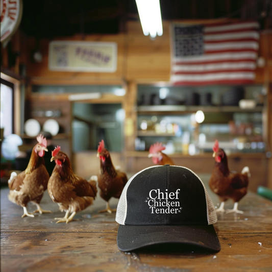 "Chief Chicken Tender" - Retro Trucker Cap | Flexfit 6606