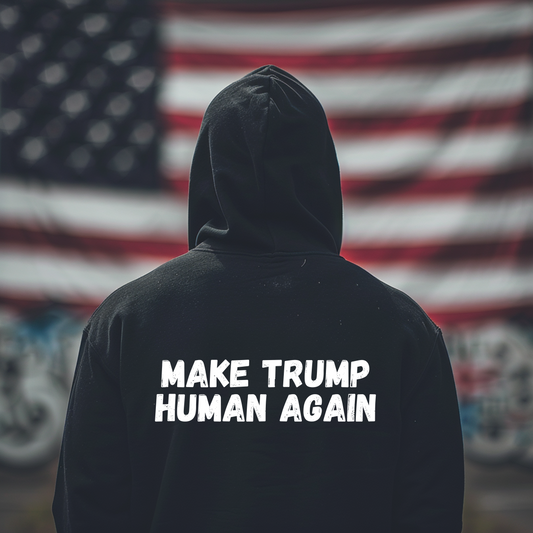 PREMIUM Champion Unisex Full Zip Hoodie - MAKE TRUMP HUMAN AGAIN