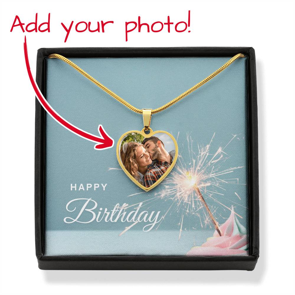 Upload Your Photo Personalized Necklace - Happy Birthday