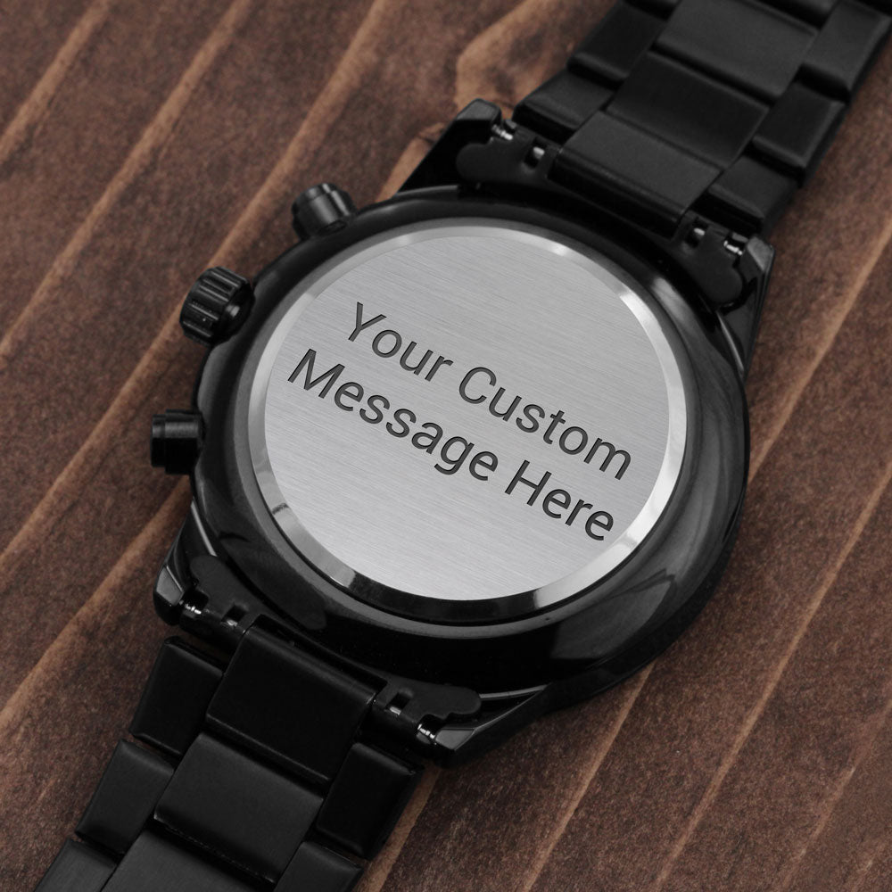 Add Your Personal Message To This Super Functional Chronograph Watch