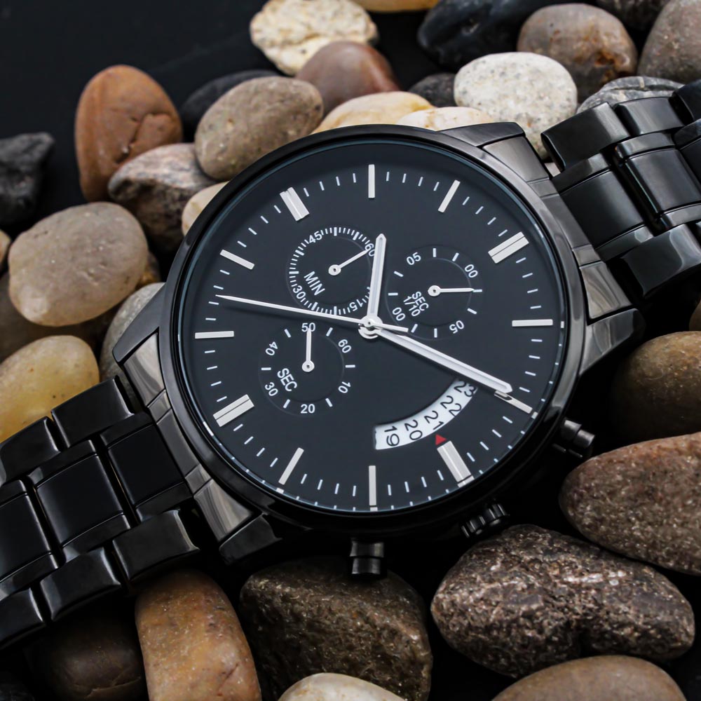 Buyer Customized Black Chronograph Watch