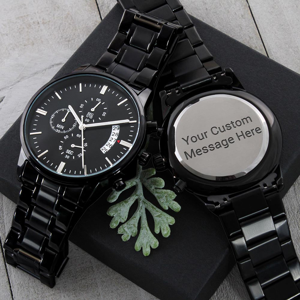 Add Your Personal Message To This Super Functional Chronograph Watch