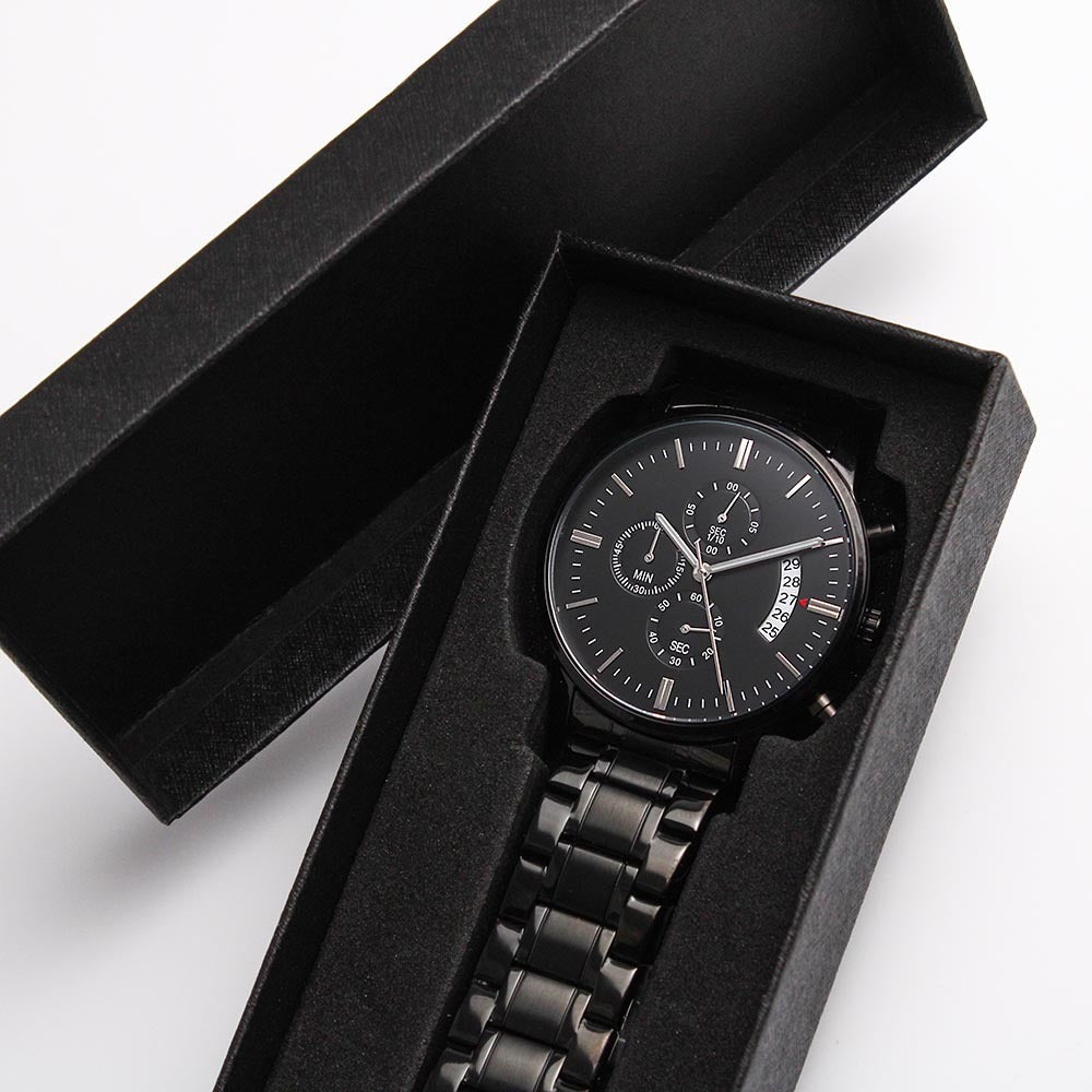 Buyer Customized Black Chronograph Watch