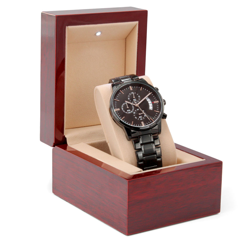 Add Your Personal Message To This Super Functional Chronograph Watch