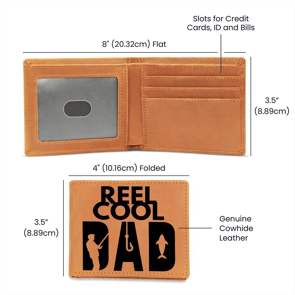 "REEL COOL DAD" - Genuine Leather Wallet