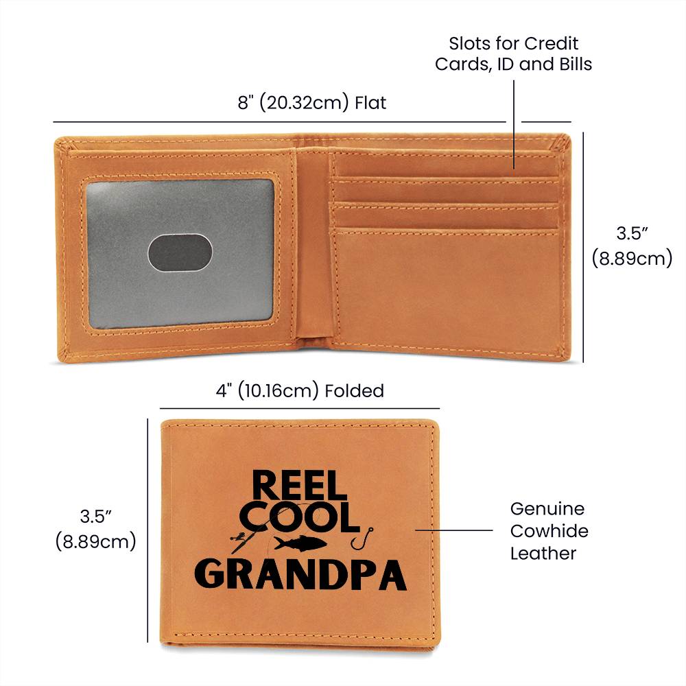 "REEL COOL GRANDPA" - Genuine Leather Wallet