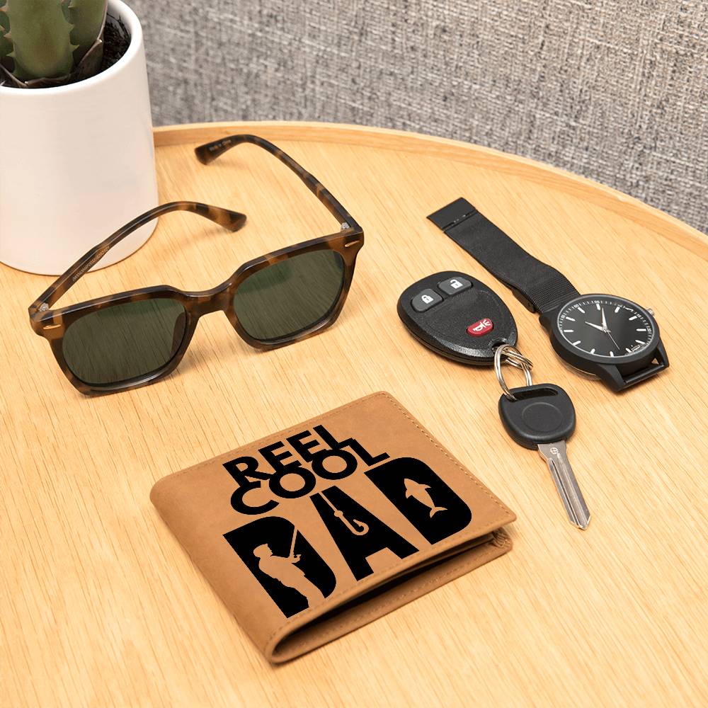 "REEL COOL DAD" - Genuine Leather Wallet