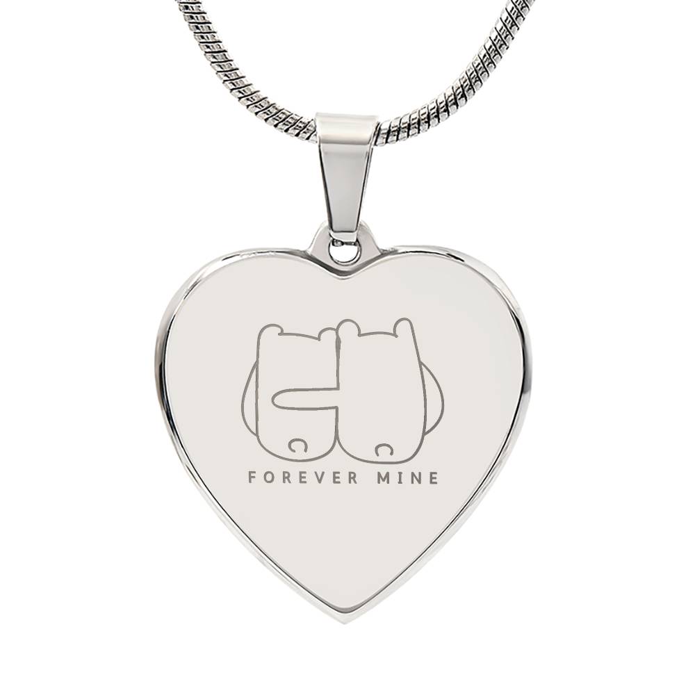 "Forever Mine" - Personalized Engraved Heart Necklace