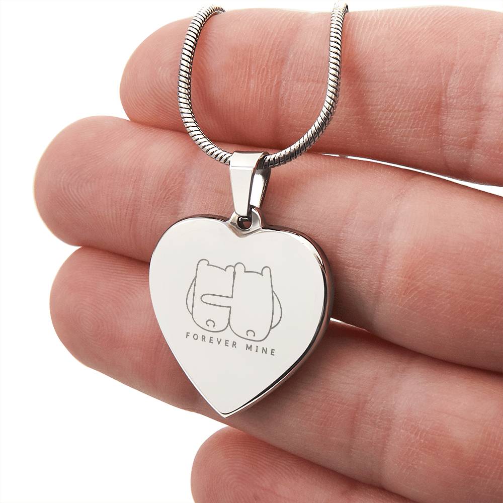 "Forever Mine" - Personalized Engraved Heart Necklace