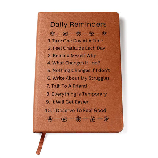 Stay on Track Sobriety Journal - Vegan Leather