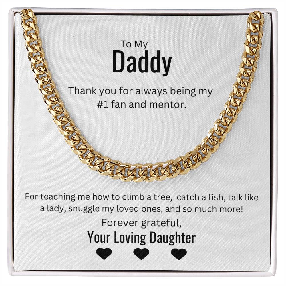 To My Daddy - Thank You - Cuban Chain Necklace