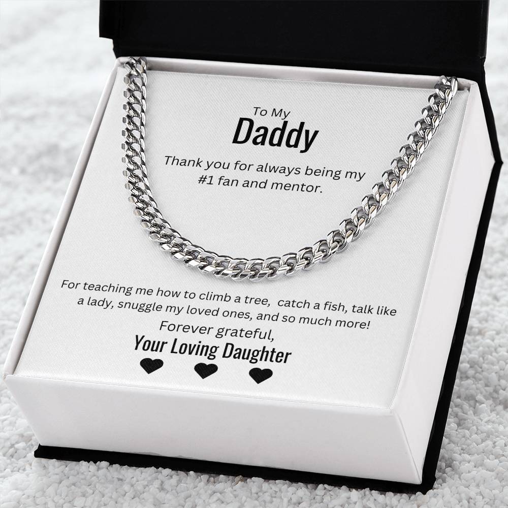 To My Daddy - Thank You - Cuban Chain Necklace