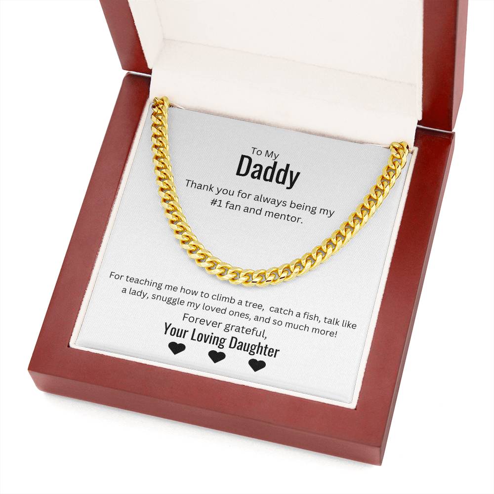 To My Daddy - Thank You - Cuban Chain Necklace