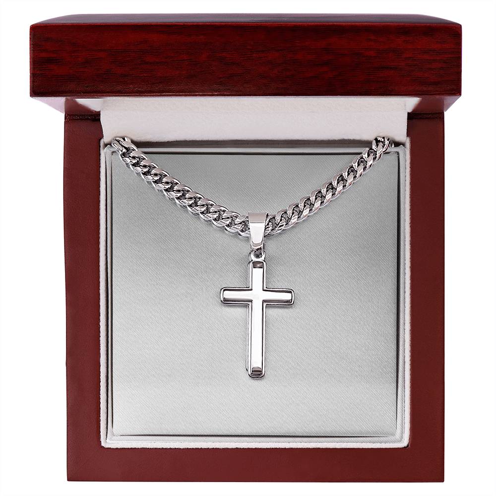 Men's Cuban Chain Customizable Cross Necklace