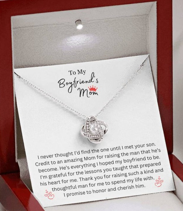 To My Boyfriend's Mom - Credit To An Amazing Mom - Love Knot Necklace