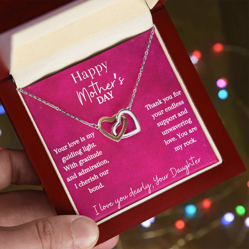 "With Gratitude & Admiration" - Happy Mother's Day - Interlocking Hearts Necklace