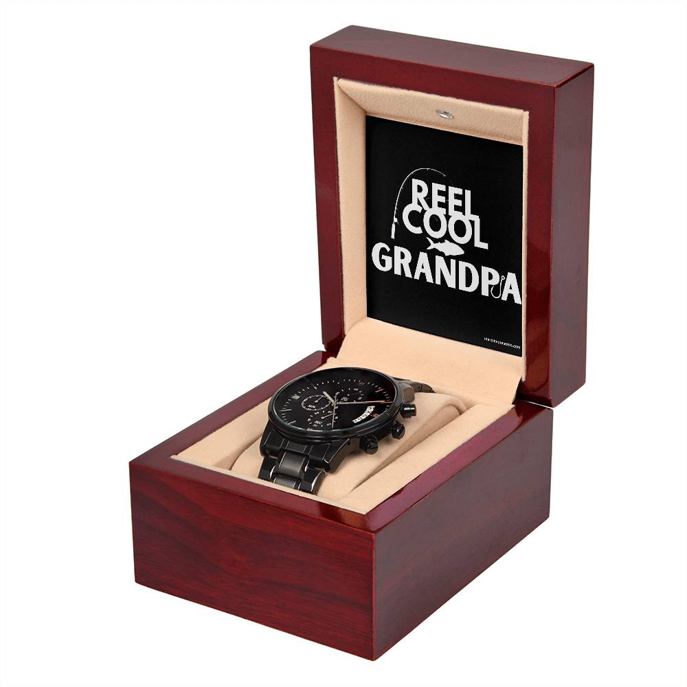 "REEL COOL GRANDPA" - Chronograph Watch With LED Luxury Box