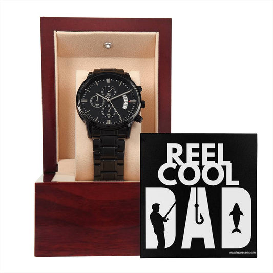 "REEL COOL DAD" - Chronographic Watch With LED Luxury Box