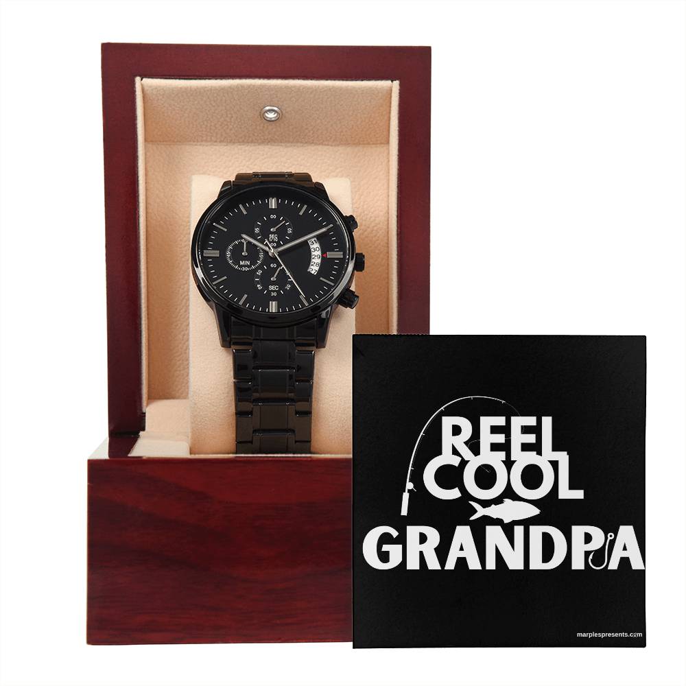 "REEL COOL GRANDPA" - Chronograph Watch With LED Luxury Box