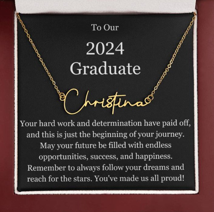 Personalized Name Necklace For Your 2024 Graduate