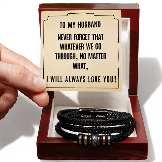 "Whatever We Go Through" - Men's Vegan Leather Bracelet