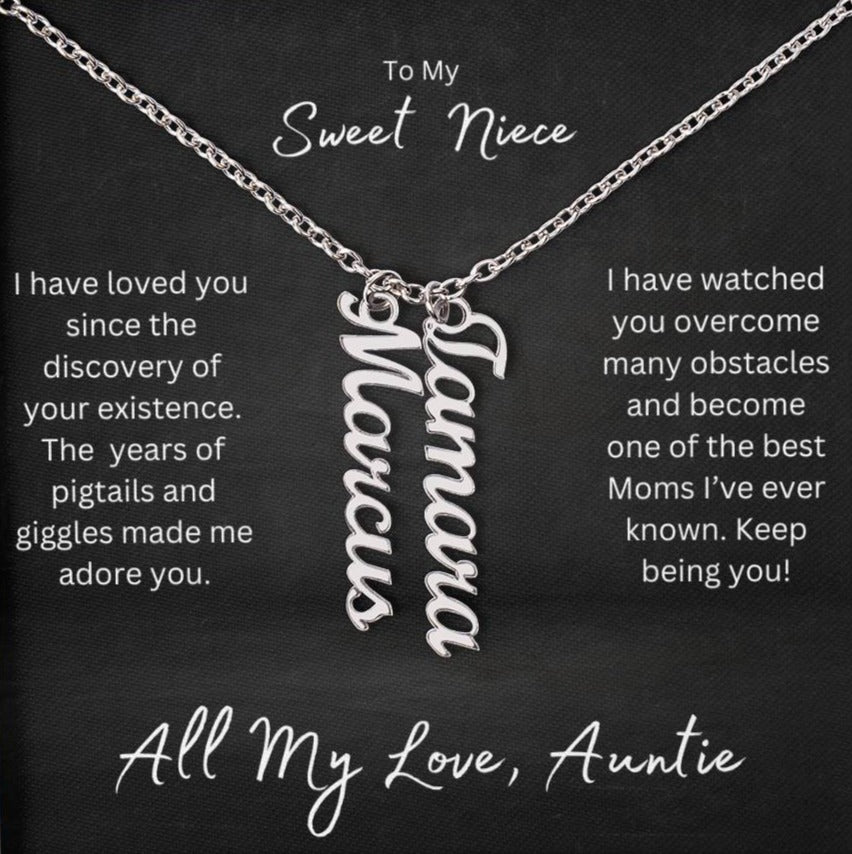 To My Sweet Niece - Personalized Name Necklace - 1-3 Names