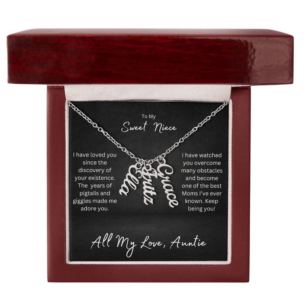 To My Sweet Niece - Personalized Name Necklace - 1-3 Names