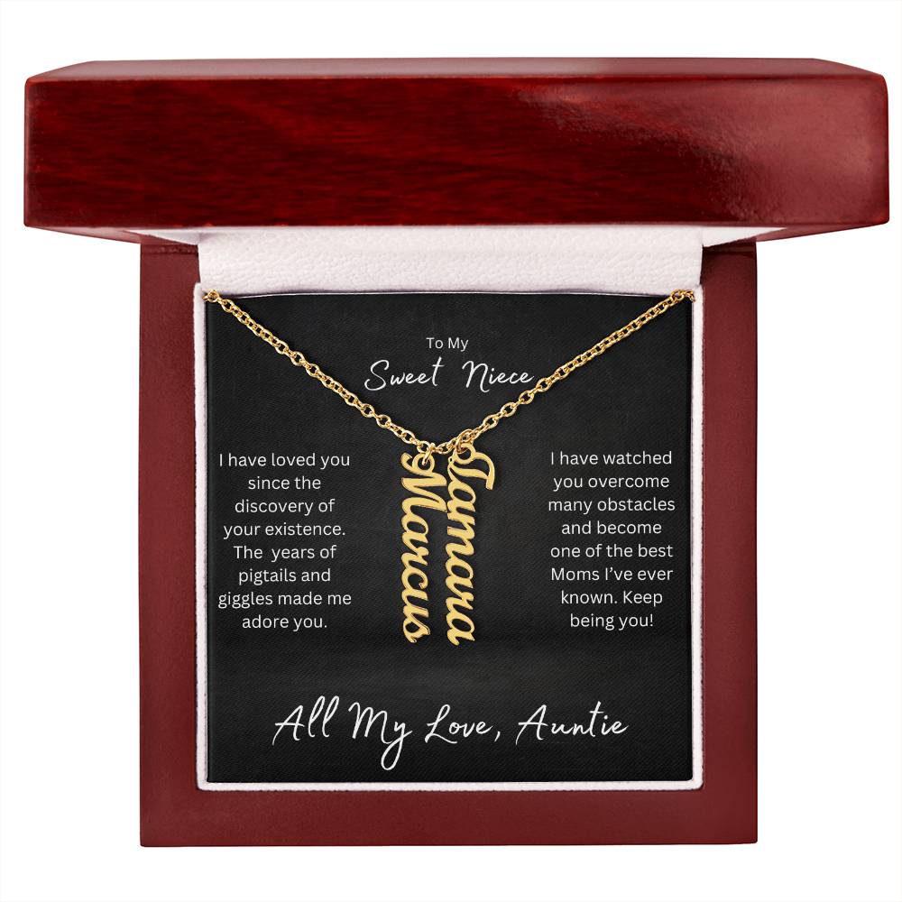 To My Sweet Niece - Personalized Name Necklace - 1-3 Names