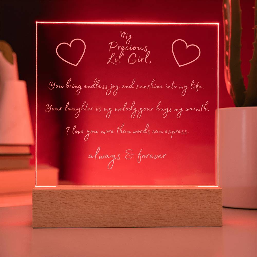 "You Bring Endless Joy And Sunshine Into My Life" Multi-Color LED Nightlight