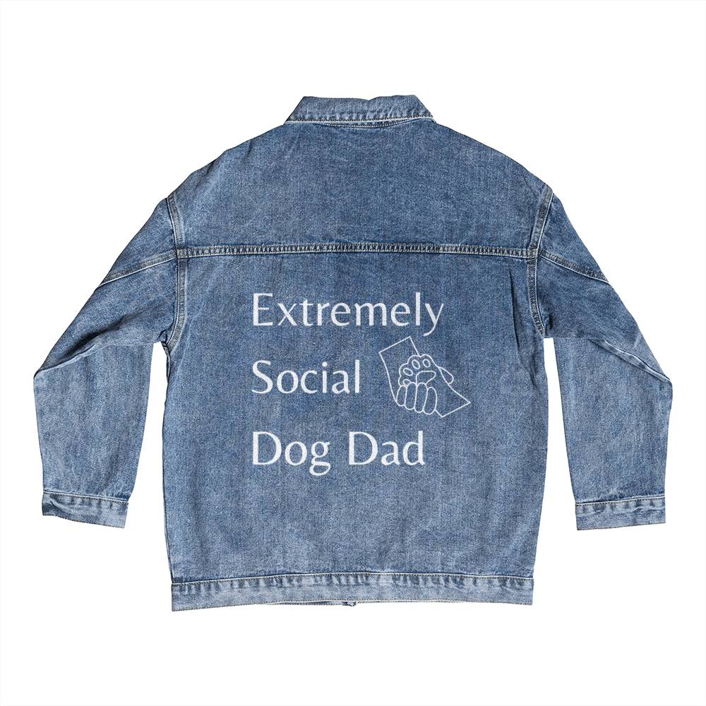 Extremely Social Dog Dad Denim Jacket