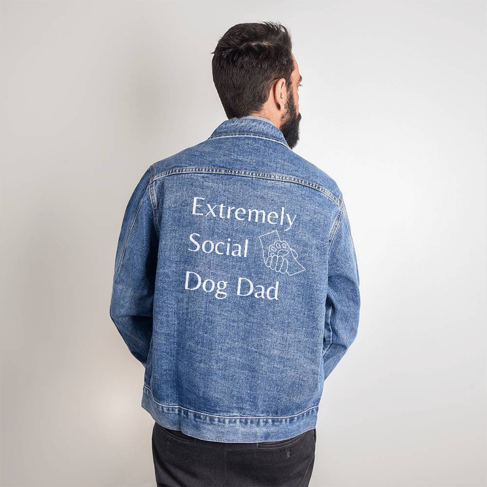 Extremely Social Dog Dad Denim Jacket