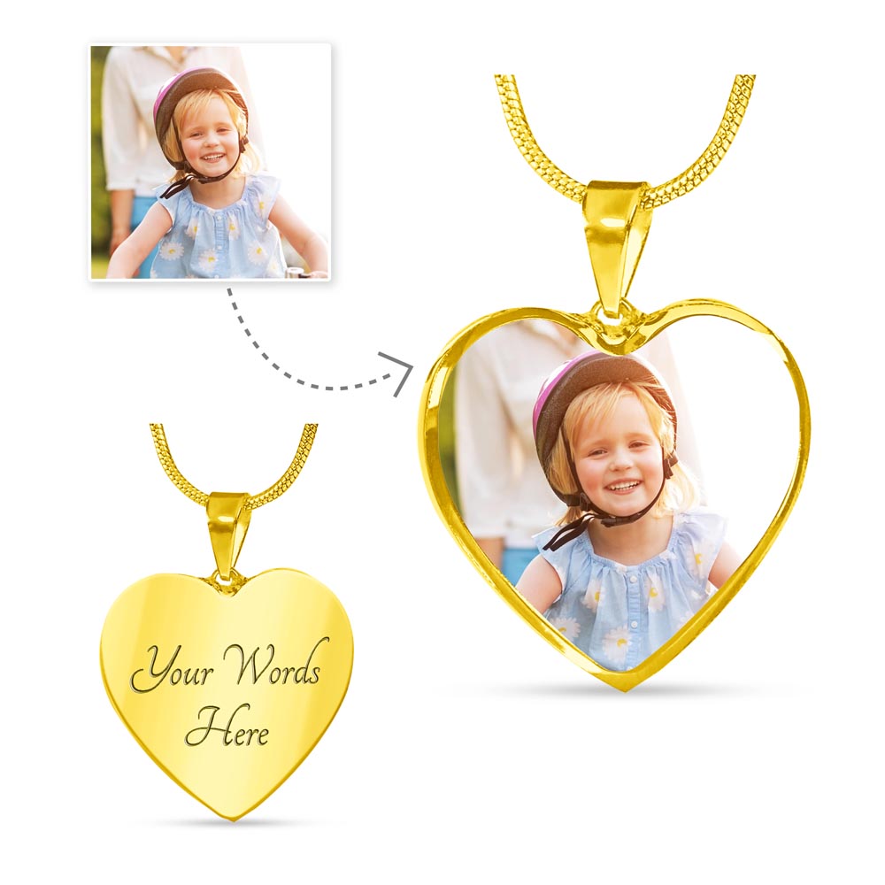 Upload Your Photo Personalized Necklace - Happy Birthday