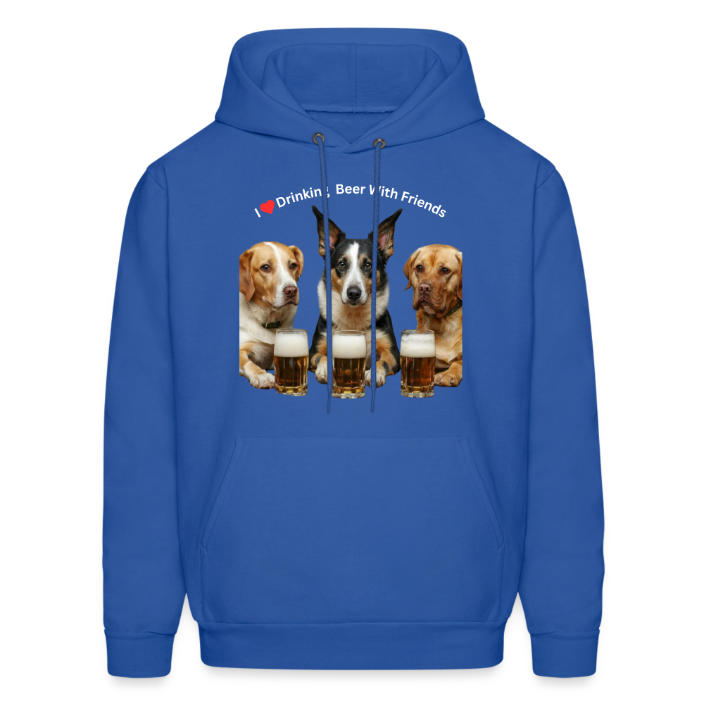 Men's Hoodie - Dogs Drinking Beer With Friends - royal blue