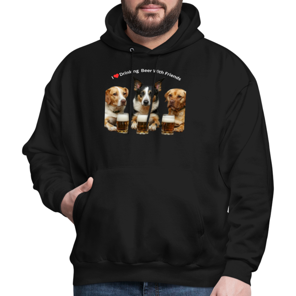 Men's Hoodie - Dogs Drinking Beer With Friends - black