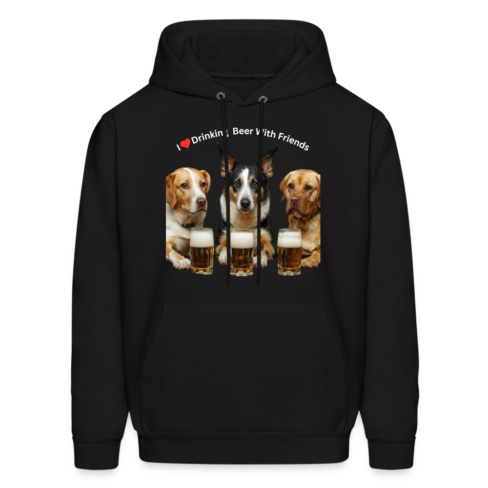 Men's Hoodie - Dogs Drinking Beer With Friends - black