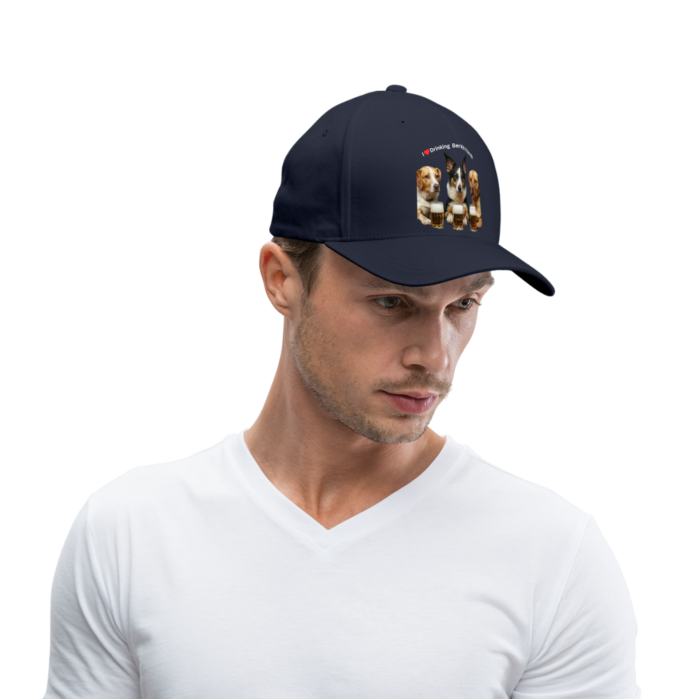 Baseball Cap - Dogs Drinking Beer With Friends - navy