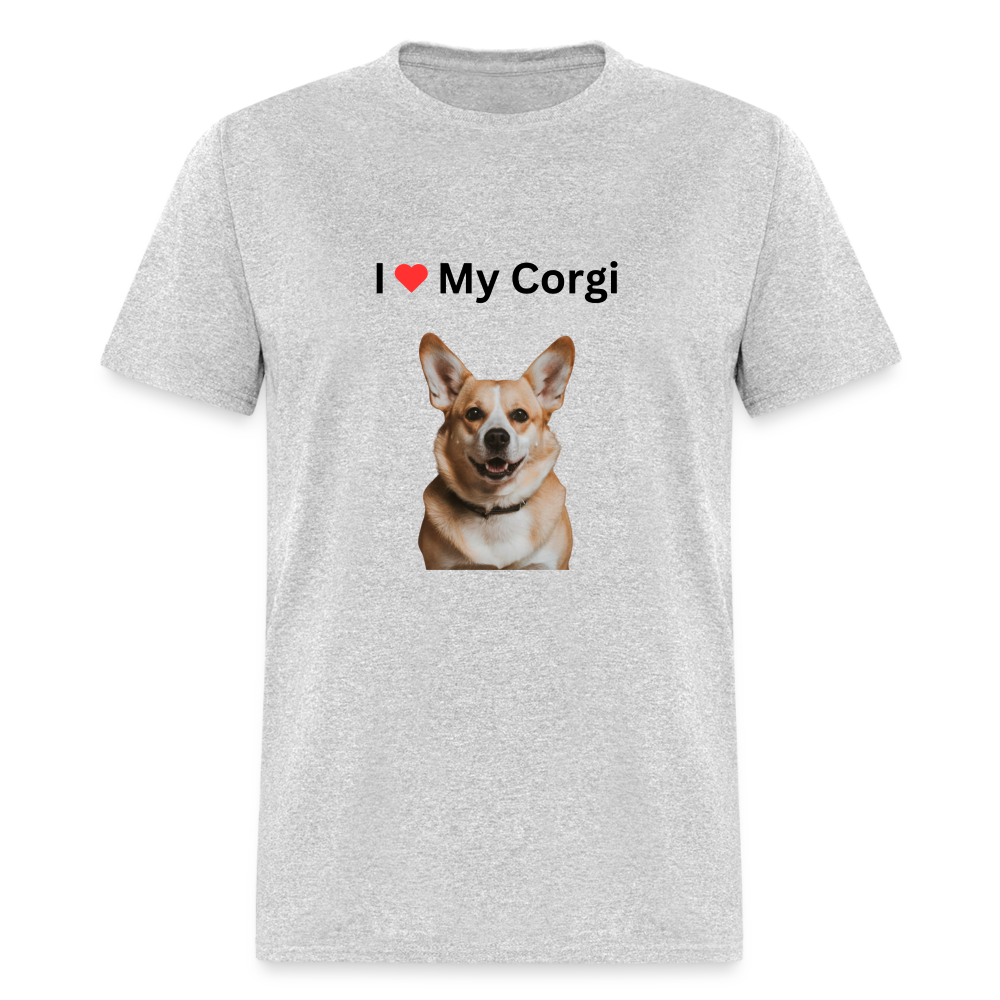 Unisex Classic T-Shirt - I Love My Corgi - heather gray