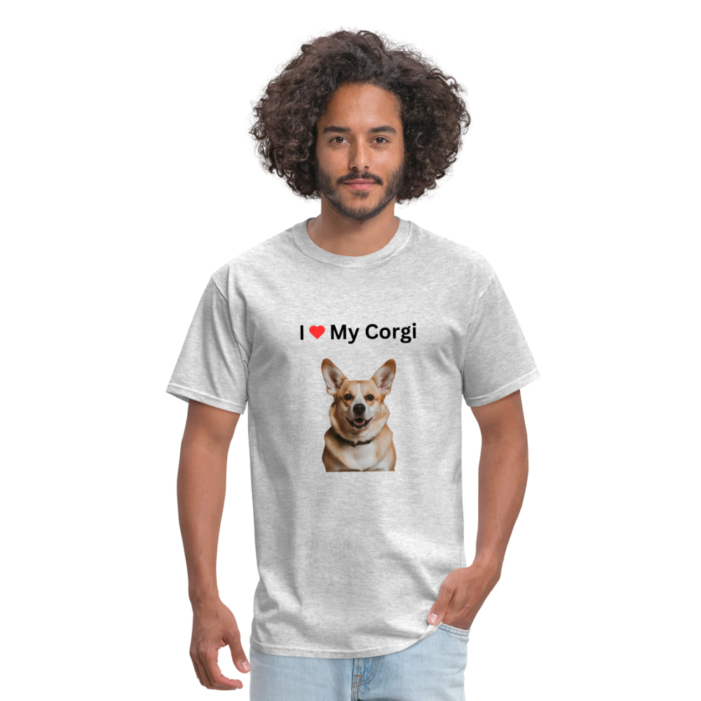 Unisex Classic T-Shirt - I Love My Corgi - heather gray